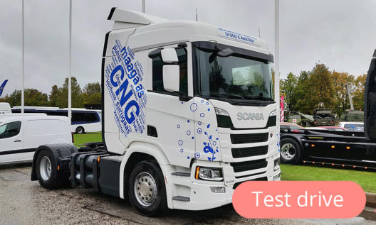 Scania R410 CNG test drive truck