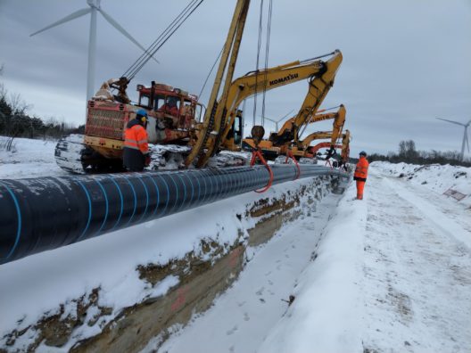 Balticconnector January 2019: installation of gas pipes